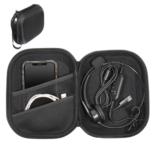 getgear Headset Case for Jabra Biz 1500, Evolve 65, 40 UC; Plantronics Voyager 104, Blackwire C5220, C3220, C225, Also for Mpow Pro, M5, M5 Pro, HC5, V5.0, TaoTronics, YAMAYN Wireless Headset GETGEAR