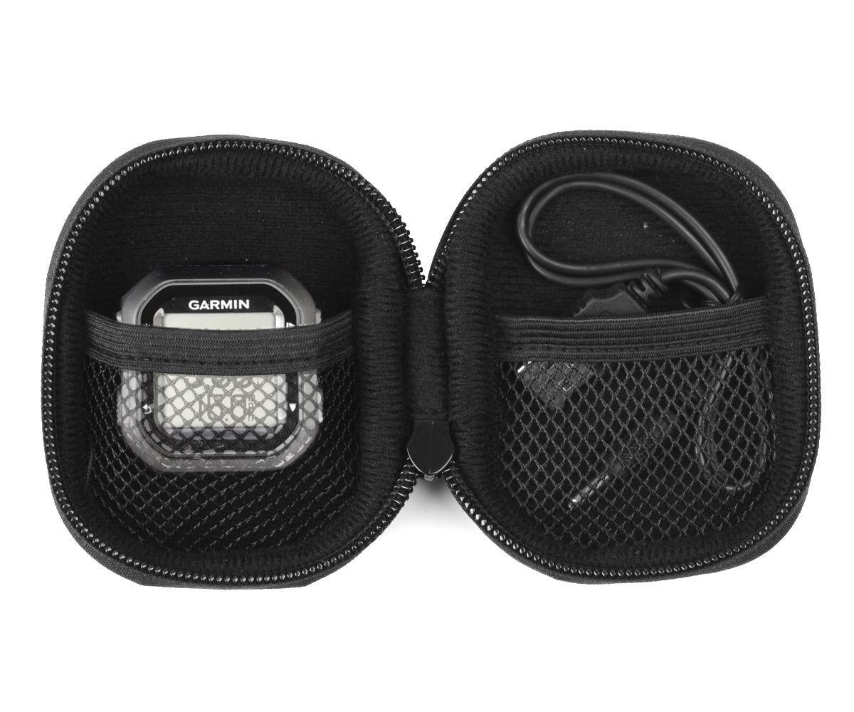 WGear Feature Designed Compact Hard Case for Garmin Edge 20 Cycling GP, 25 Cycling GPS, 25 Cadence Bundle, with Mehs Pockets for Device and Accessories Ballistic Black WGear