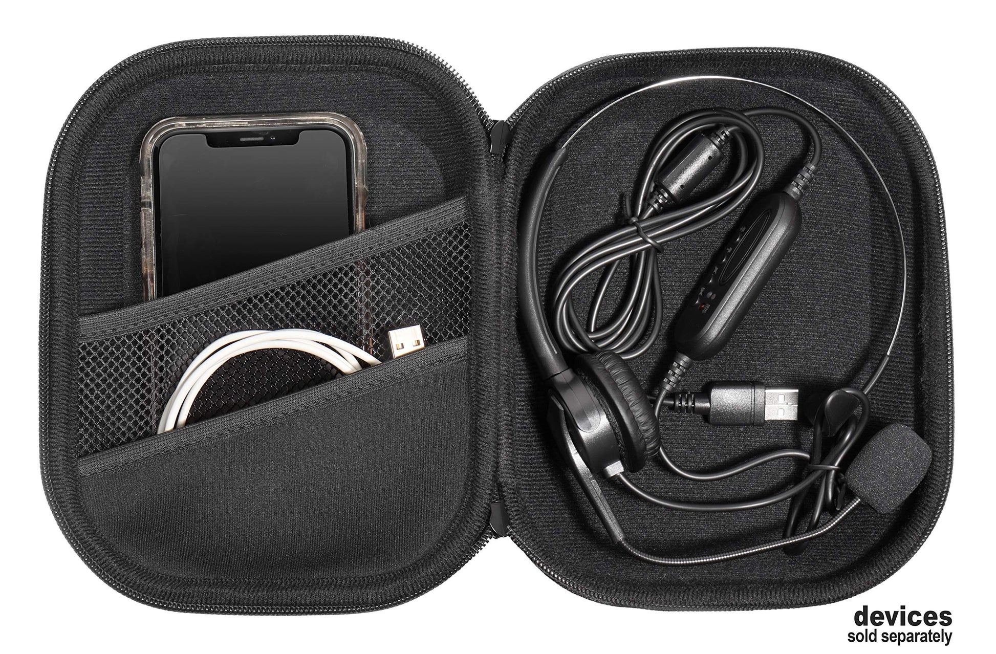 getgear Headset Case for Jabra Biz 1500, Evolve 65, 40 UC; Plantronics Voyager 104, Blackwire C5220, C3220, C225, Also for Mpow Pro, M5, M5 Pro, HC5, V5.0, TaoTronics, YAMAYN Wireless Headset GETGEAR