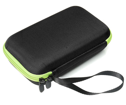 WGear Organizer and Carrying Case for Philips Norelco OneBlade (FFP), OneBlade Face + Body, OneBlade Hybrid Electric Trimmer, Norelco QP2520/70, QP2530, QP2620, QP2630, Black with Green Zipper WGear