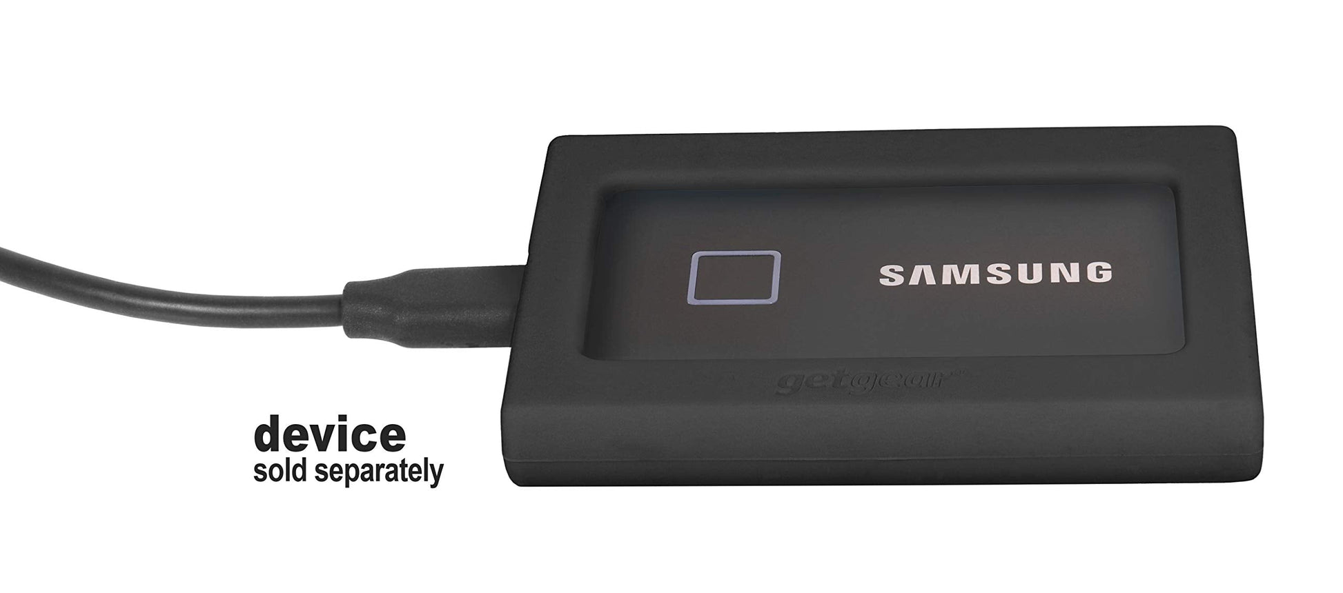 getgear Silicone Bumper for Samsung T7 Touch Portable SSD - 1TB, 2TB, 500GB, USB 3.2, Strong-Shock Absorbing, Slip-Resistant- Black GETGEAR