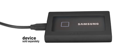 getgear Silicone Bumper for Samsung T7 Touch Portable SSD - 1TB, 2TB, 500GB, USB 3.2, Strong-Shock Absorbing, Slip-Resistant- Black GETGEAR