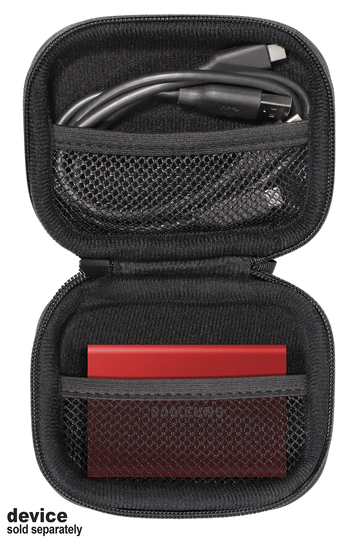 getgear Silicone Bumper for Samsung T7 Touch Portable SSD - 1TB, 2TB, 500GB, USB 3.2, Strong-Shock Absorbing, Slip-Resistant- Black GETGEAR