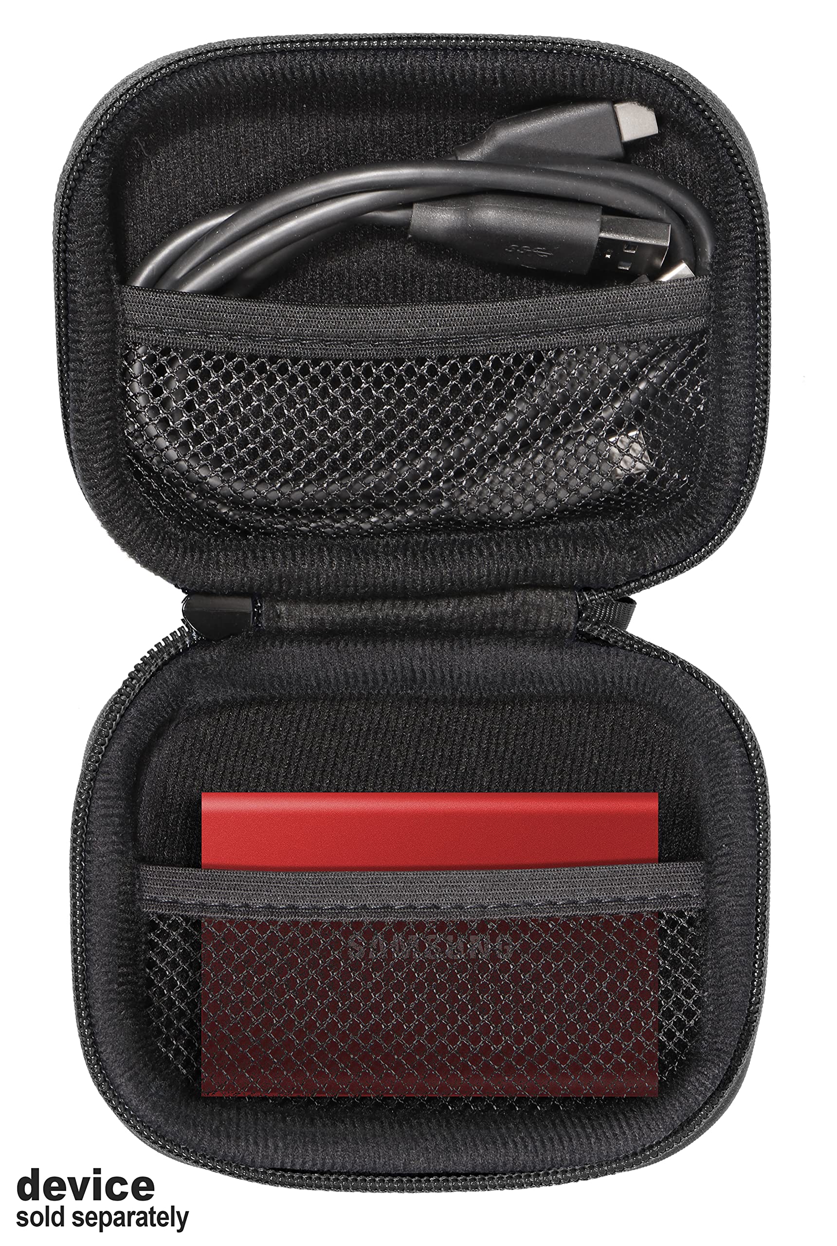 getgear Silicone Bumper for Samsung T7 Touch Portable SSD - 1TB, 2TB, 500GB, USB 3.2, Strong-Shock Absorbing, Slip-Resistant- Black GETGEAR