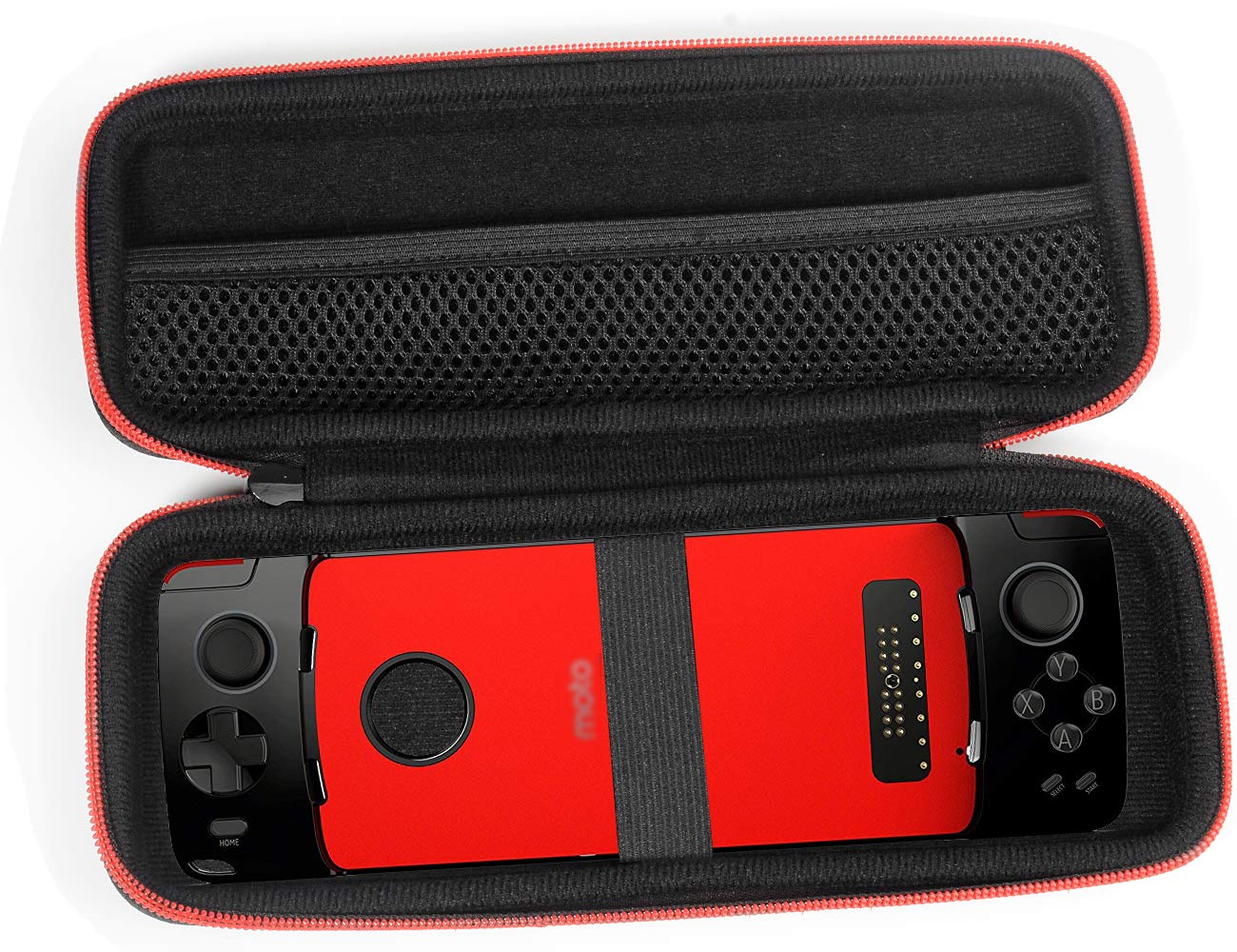 WGear Protective Case for Gamepad Moto Z, Base with Elastic Secure Strap for Gamepad and mesh Pocket in lid for Moto Z, All in one case Solution, Easy to Carry, Good Protection WGear