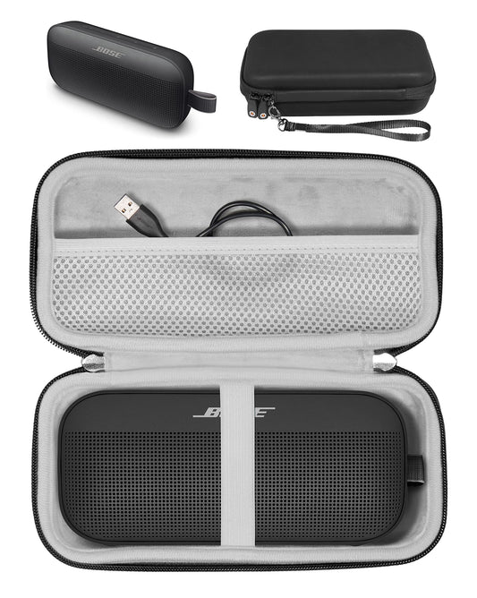 GETGEAR Case for Bose SoundLink Flex Bluetooth Portable Speaker by getgear, mesh Pocket for Charger Cord, Detachable Wrist Strap GETGEAR