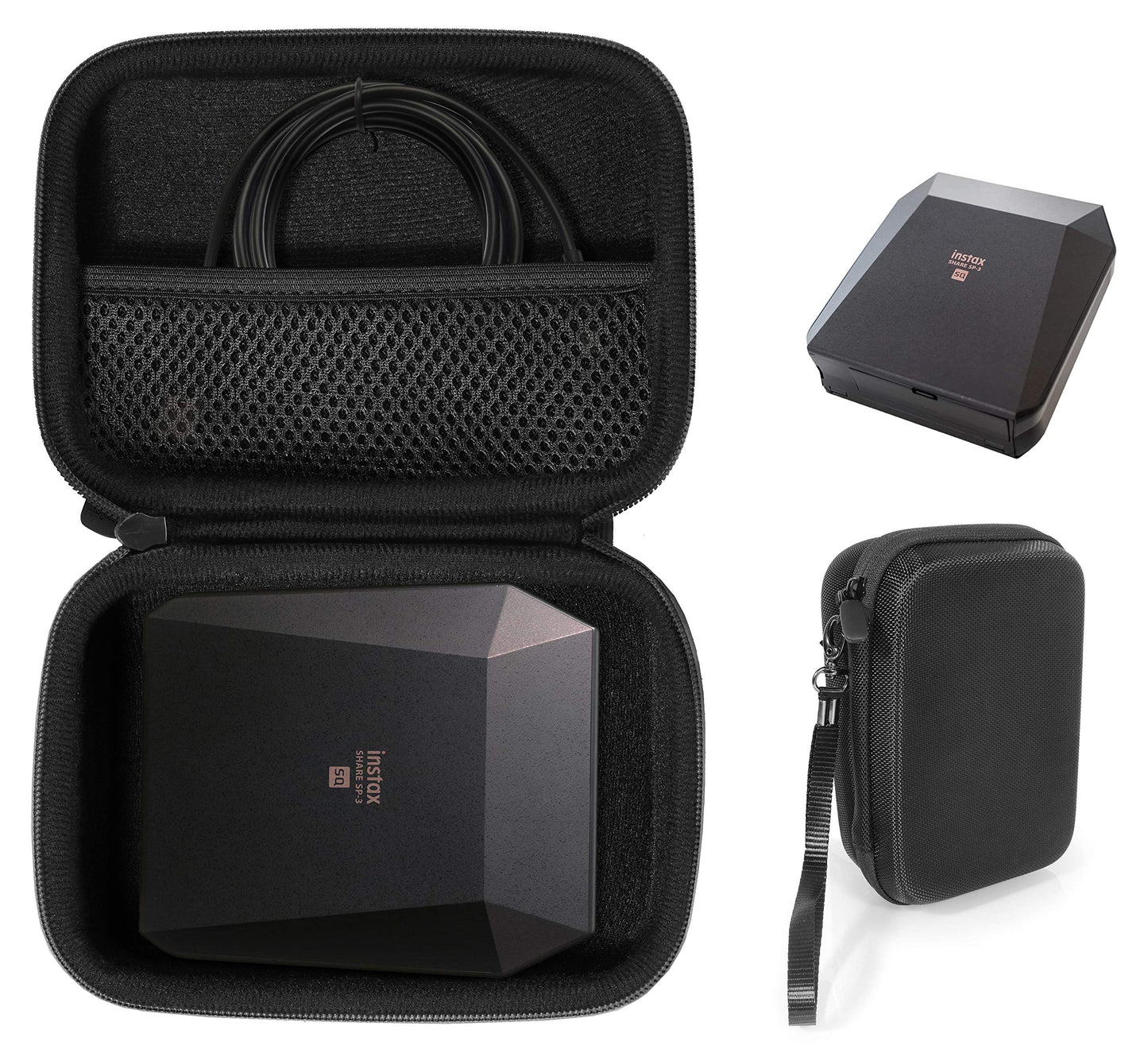 Protective Case for Fujifilm Instax SP-3 Mobile Printer by WGear, Mesh Pocket for Cable and Printing Paper WGear