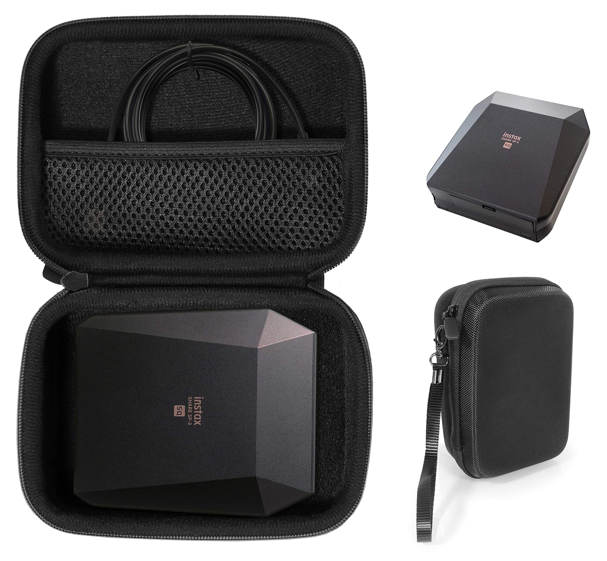 Protective Case for Fujifilm Instax SP-3 Mobile Printer by WGear, Mesh Pocket for Cable and Printing Paper WGear