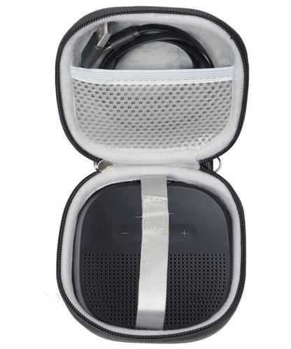 Feature Protective Case for Bose SoundLink Micro Bluetooth Speaker by WGear, Featured Design with mesh Pocket for Cable and Other Accessories, Elastic Strap to Secure Device WGear
