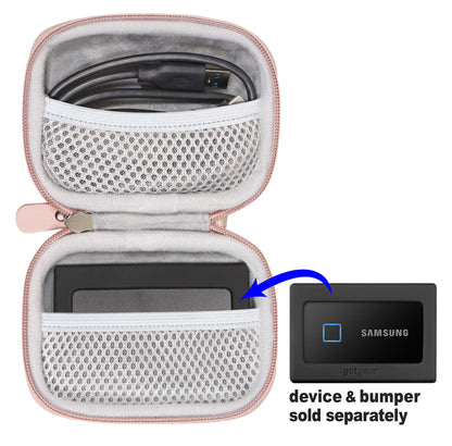 getgear Silicone Bumper for Samsung T7 Touch Portable SSD - 1TB, 2TB, 500GB, USB 3.2, Strong-Shock Absorbing, Slip-Resistant- Black GETGEAR