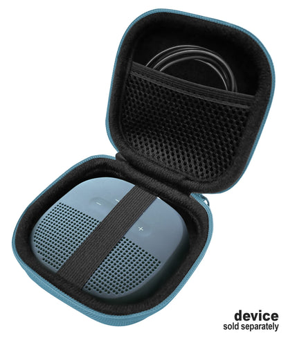 Feature Protective Case for Bose SoundLink Micro Bluetooth Speaker by WGear, Featured Design with mesh Pocket for Cable and Other Accessories, Elastic Strap to Secure Device WGear