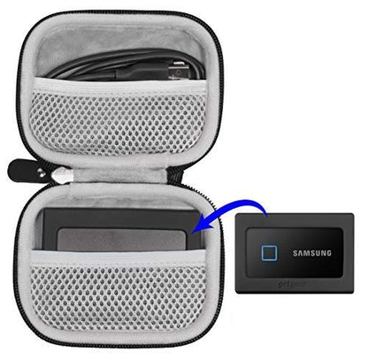 getgear Silicone Bumper for Samsung T7 Touch Portable SSD - 1TB, 2TB, 500GB, USB 3.2, Strong-Shock Absorbing, Slip-Resistant- Black GETGEAR