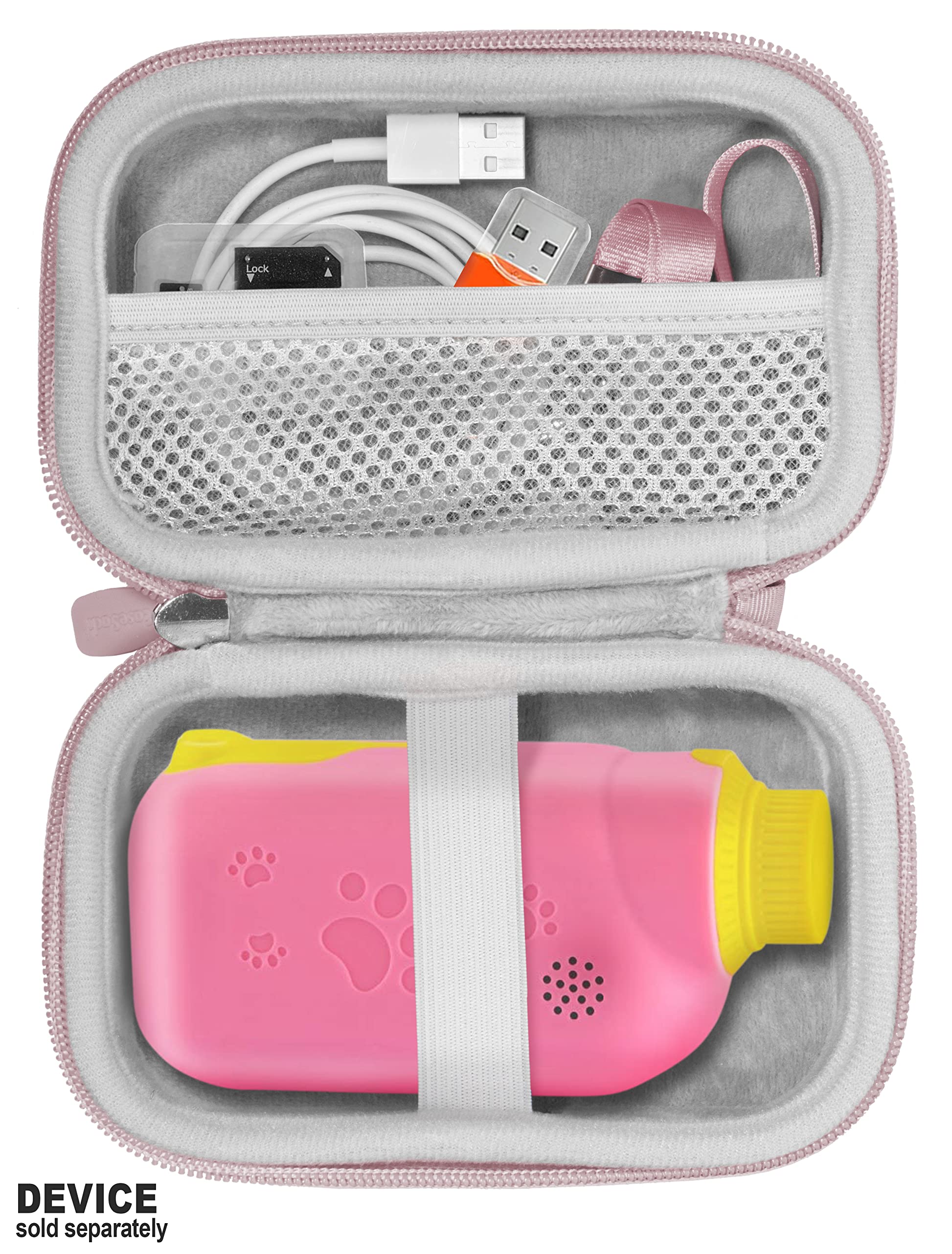 getgear case for Kids Video Cameras Compatible with AILEHO, Goopow, SUZIYO, PROGRACE, organizing Travel case with mesh Pocket and Detachable Wrist Strap GETGEAR