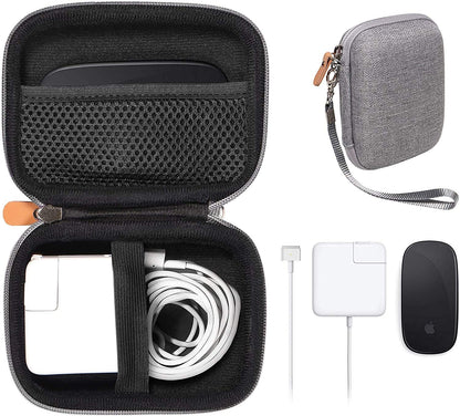 GETGEAR case for MacBook Magsafe/Magsafe 2 Charger Adapter, Magic Mouse 1, 2, Lightning Hub, Type C and USB Hub, Card Reader, All in one Carrying Solution (Tweed Gray) GETGEAR