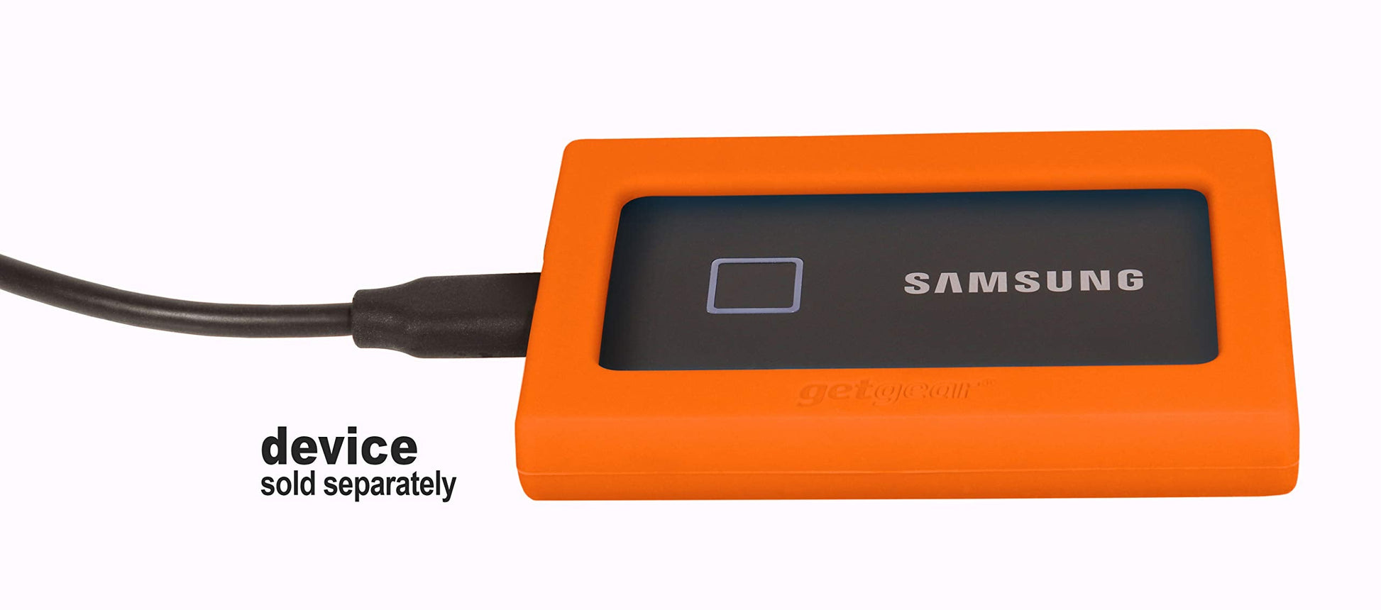 getgear Silicone Bumper for Samsung T7 Touch Portable SSD - 1TB, 2TB, 500GB, USB 3.2, Strong-Shock Absorbing, Slip-Resistant- Black GETGEAR