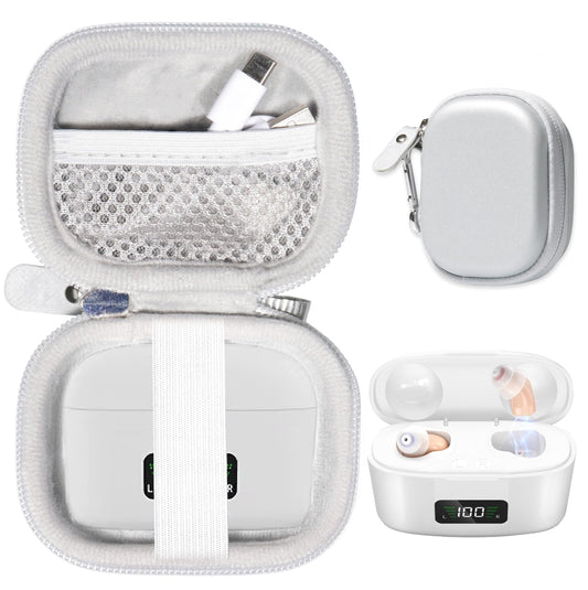 GETGEAR Protective Case for Hearing Aid compatible with Wuvee OTC Hearing Aids E100 for Seniors Severe Hearing Loss GETGEAR