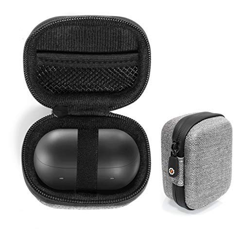 Tweed Gray getgear Case for Samsung Galaxy Buds, Pro, Live, Plus, Customized case for Bluetooth True Wireless Earbuds Charging case, mesh Accessory Pocket GETGEAR