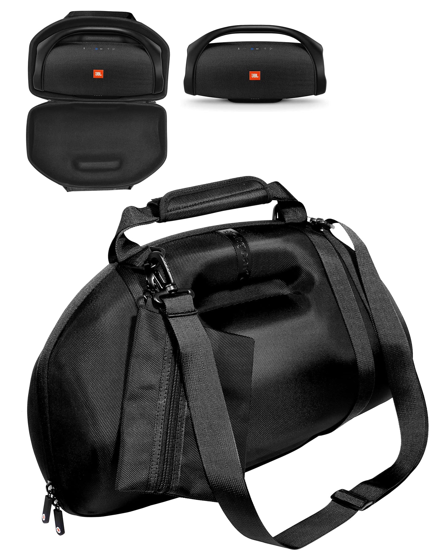 GETGEAR Case for Boombox, Boombox 2, Boombox 3 Waterproof Portable Speaker, customized case with featured handle and shoulder strap, removable accessories pouch GETGEAR