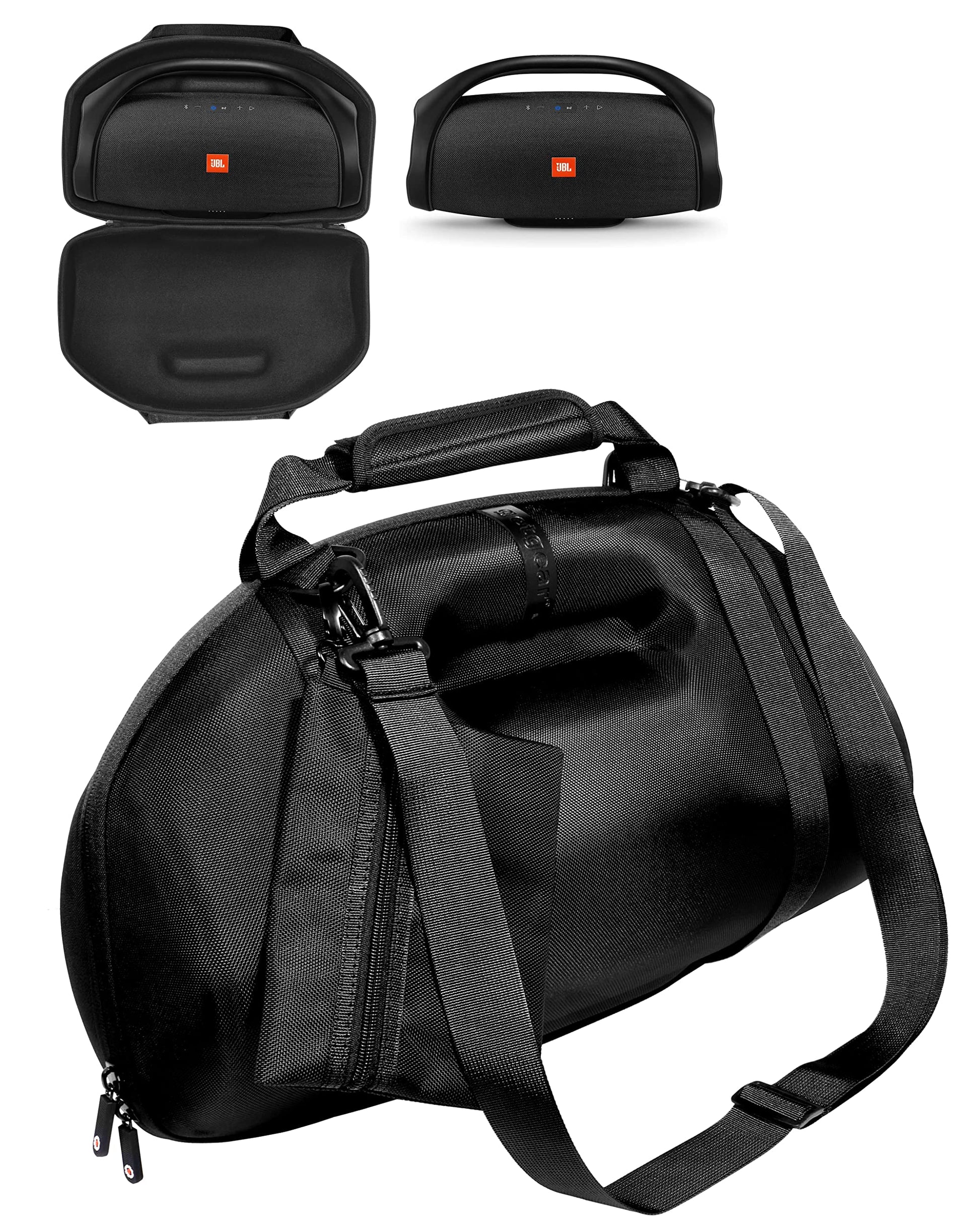 GETGEAR Case for Boombox, Boombox 2, Boombox 3 Waterproof Portable Speaker, customized case with featured handle and shoulder strap, removable accessories pouch GETGEAR