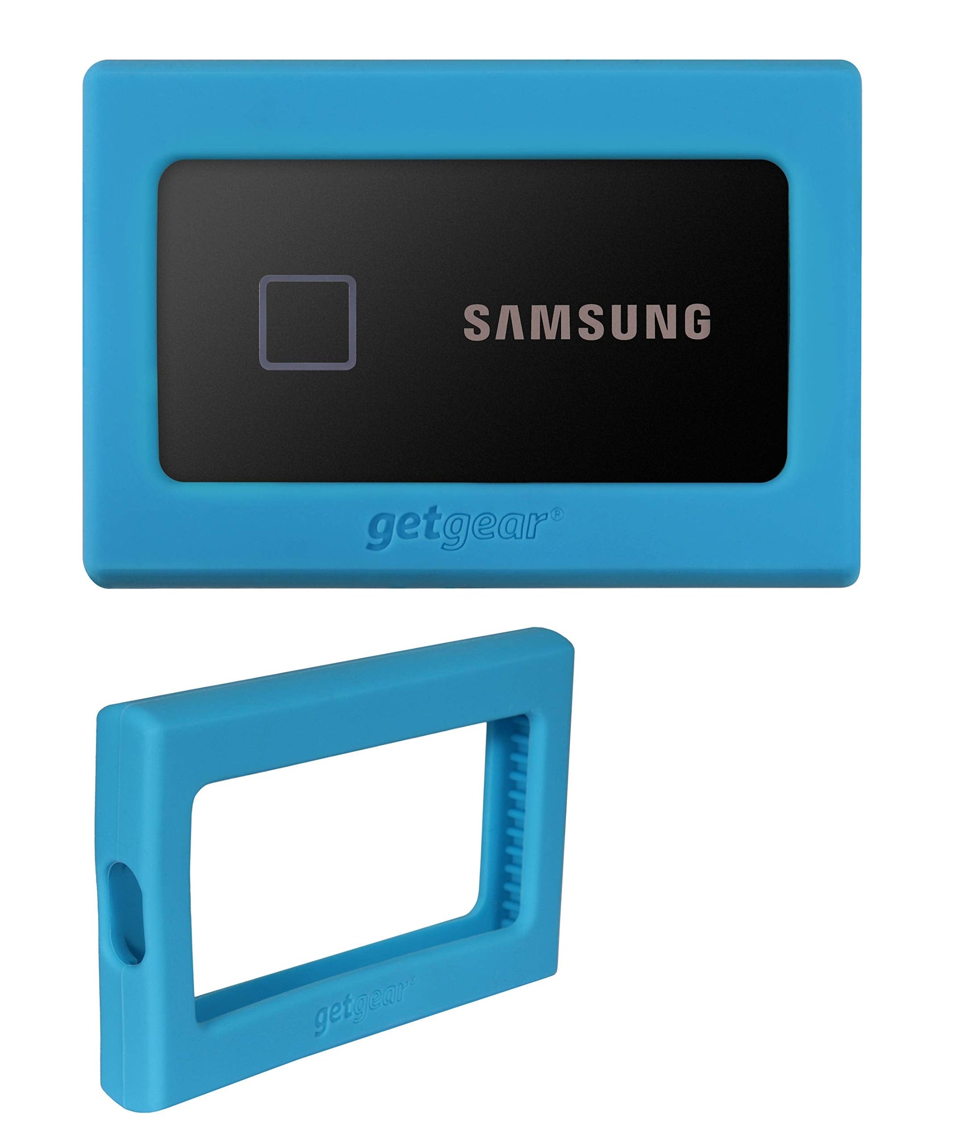 getgear Silicone Bumper for Samsung T7 Touch Portable SSD - 1TB, 2TB, 500GB, USB 3.2, Strong-Shock Absorbing, Slip-Resistant- Black GETGEAR