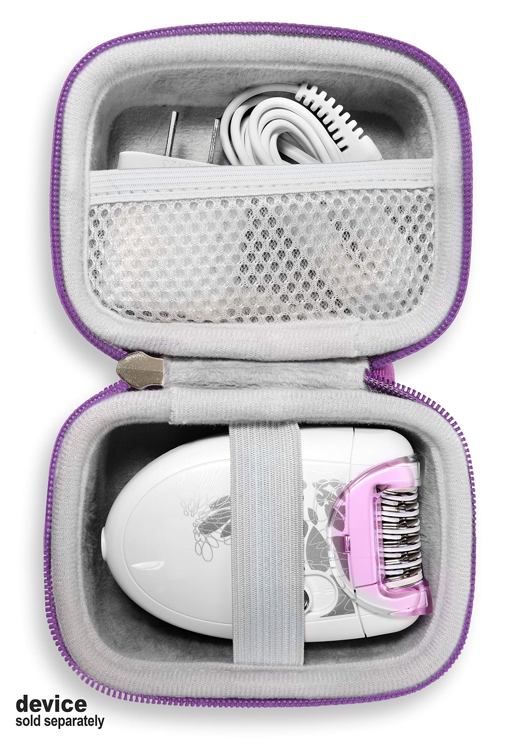 getgear Epilator Case for Philips Satinelle Essential, Compact Hair Removal Epilator for Legs, HP6401/50, mesh pocket for wall charger and cord, featured wrist strap for easy carrying GETGEAR