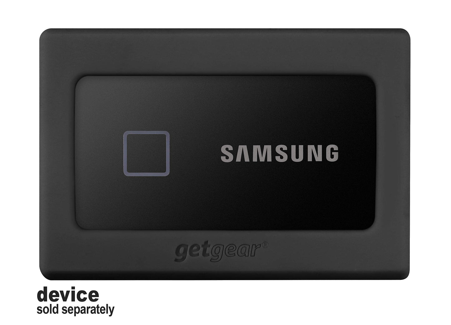 getgear Silicone Bumper for Samsung T7 Touch Portable SSD - 1TB, 2TB, 500GB, USB 3.2, Strong-Shock Absorbing, Slip-Resistant- Black GETGEAR