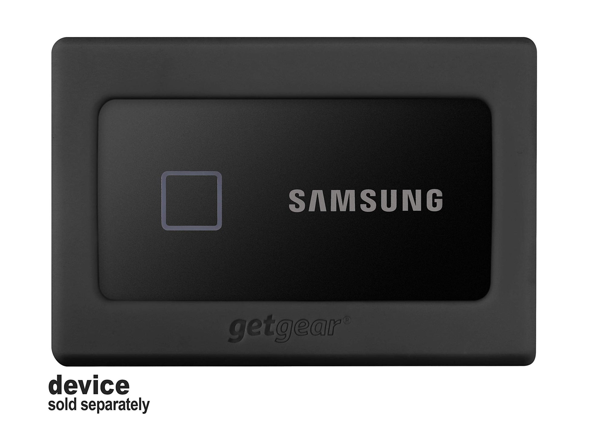 getgear Silicone Bumper for Samsung T7 Touch Portable SSD - 1TB, 2TB, 500GB, USB 3.2, Strong-Shock Absorbing, Slip-Resistant- Black GETGEAR