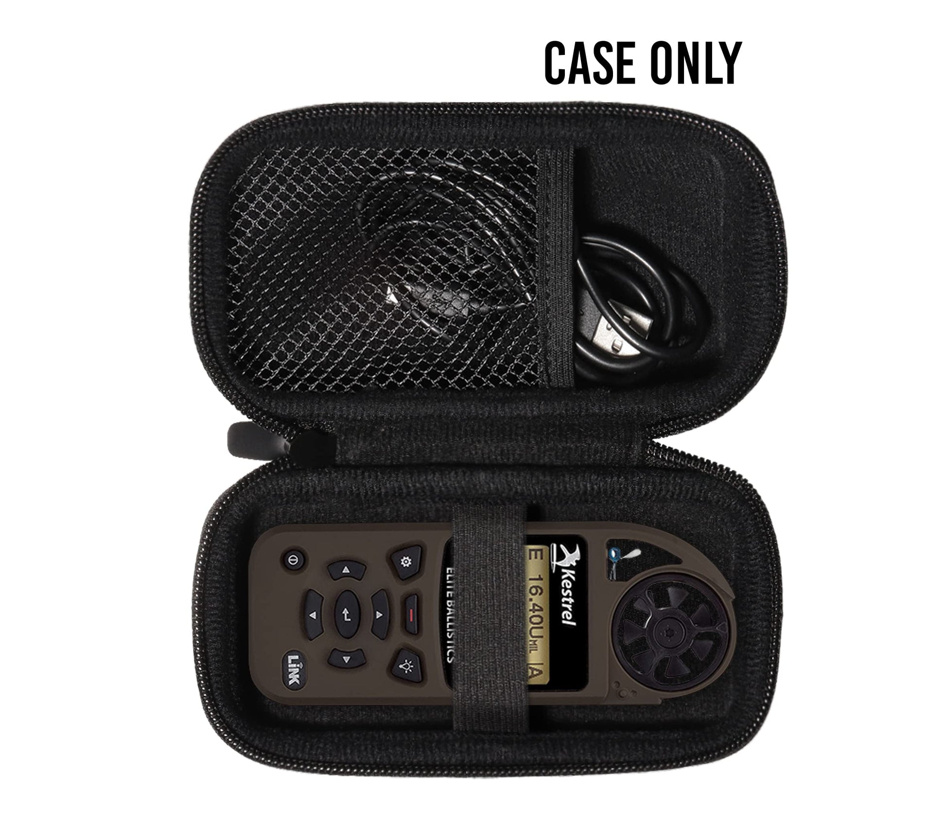 getgear Weather Meter Case for Kestrel Weather Meter Compatible with Kestrel Elite, 5700/ 5700X, 5200, 5100, 5500, 2700, 3500, 3000, 3550, 2500, 1000 (Black with Orange Zipper) GETGEAR