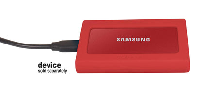 getgear Silicone Bumper for Samsung T7 Touch Portable SSD - 1TB, 2TB, 500GB, USB 3.2, Strong-Shock Absorbing, Slip-Resistant- Black GETGEAR