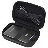 WGear Feature Designed Semi-Hard Case for RAVPower Portable Chargers 16750 RAVPower 16750mAh External Battery Pack, mesh Pocket for Cable, Fastening Elastic Strap, Wrist Strap (Ballastic Black) WGear