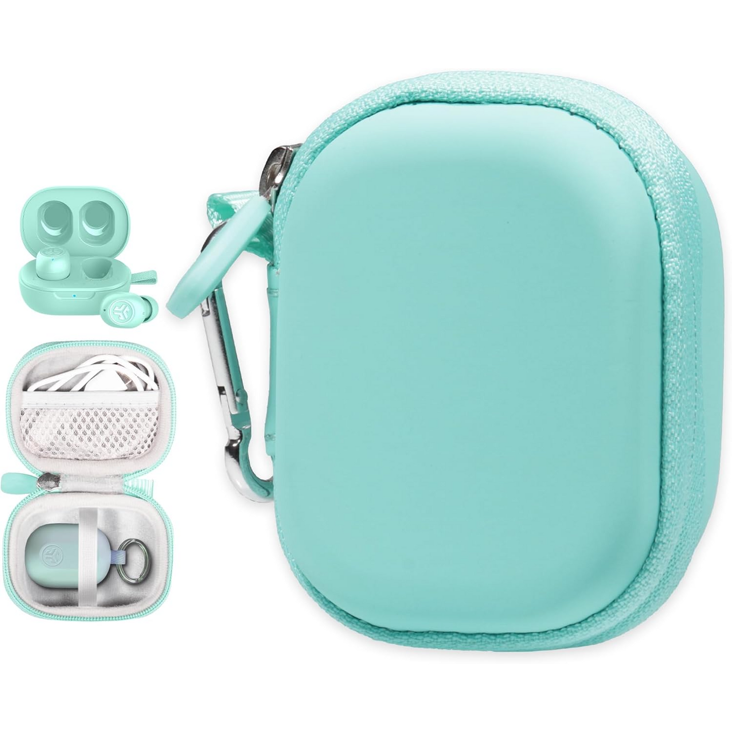 getgear Semi-Hard Earbuds Carrying Case for JLab Go Pop+, Go Air Pop, Air Tones/Tones+, JBuds Mini – Compact Organizer with Mesh Pocket getgearcase