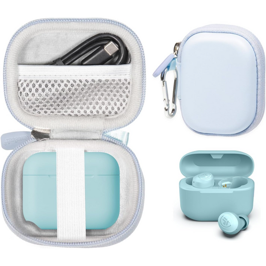getgear Semi-Hard Earbuds Carrying Case for JLab Go Pop+, Go Air Pop, Air Tones/Tones+, JBuds Mini – Compact Organizer with Mesh Pocket getgearcase