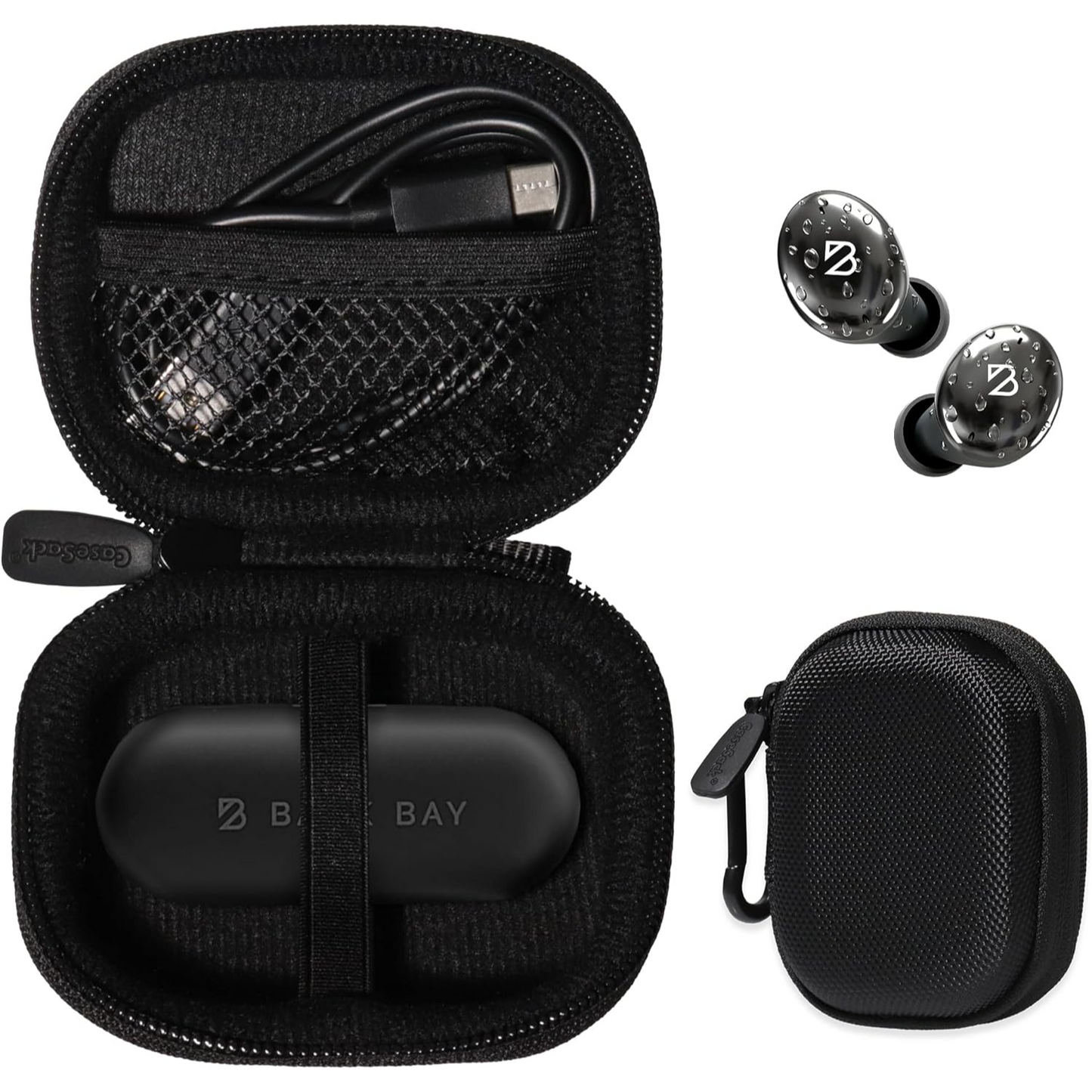 getgear Semi-Hard Carrying Case for Tempo 30 Wireless Earbuds – Compact Organizer for Charging Case, Cable & Accessories getgearcase