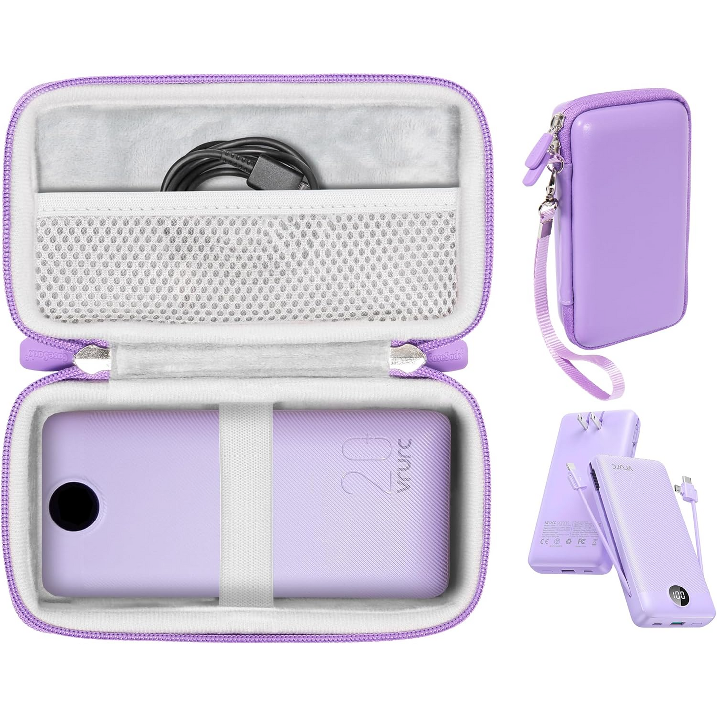 GETGEAR Hard Case for VRURC Portable Charger 20000mAh & 10000mAh — Shockproof Travel Carrying Case for Fast Charging USB-C Power Banks, Water-Resistant PEVA Storage Bag getgearcase