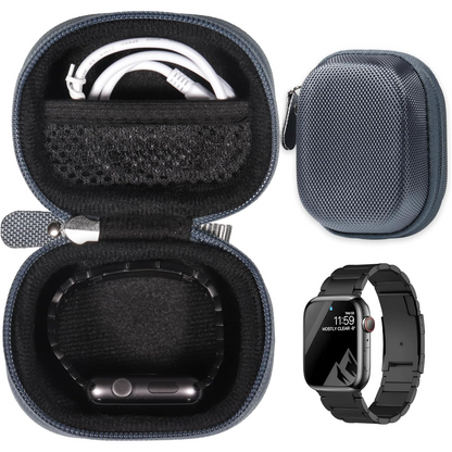 Protective Travel Case for Apple Watch Ultra/Series  Samsung Galaxy Watch  – Compact, Durable Storage with Mesh Pocket getgearcase
