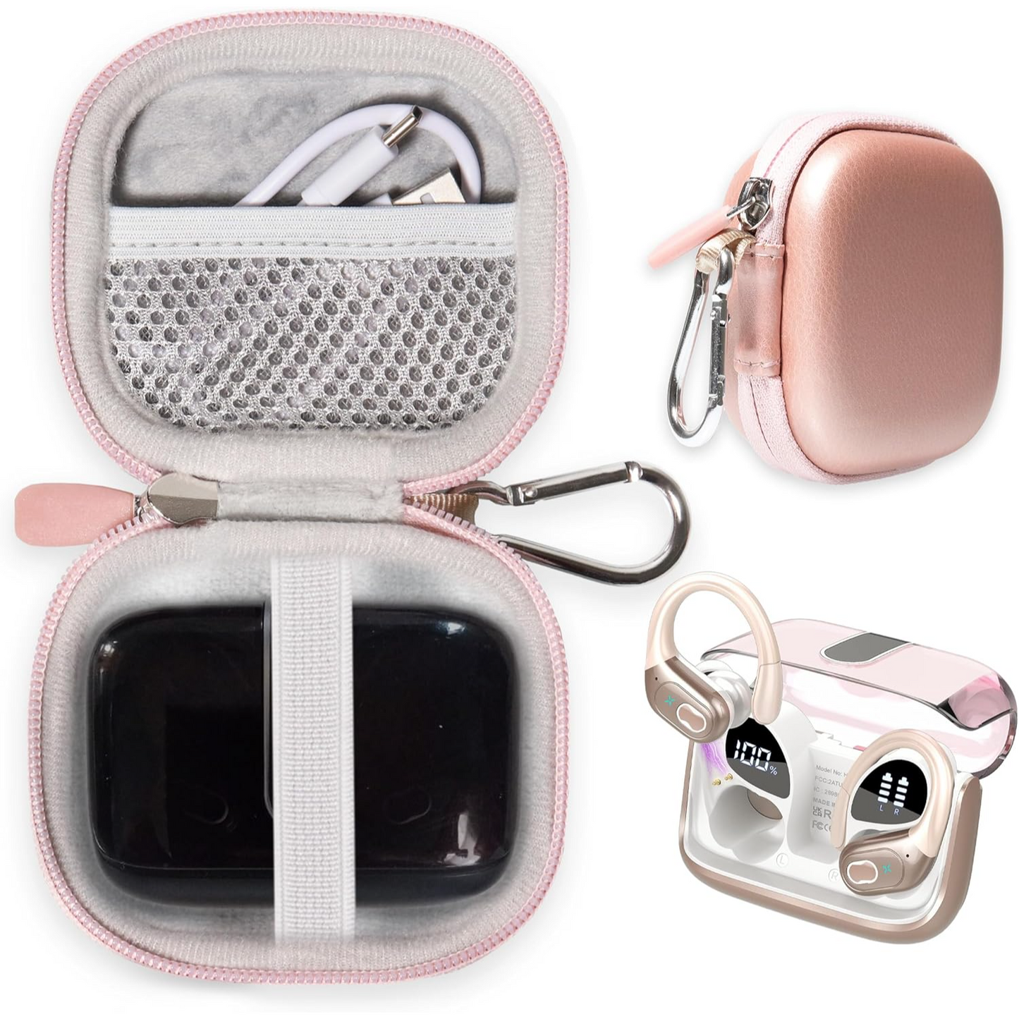 GETGEAR Hard Case for Aptkdoe 75Hrs Bluetooth 5.3 Sport Earbuds – Shockproof, Water-Resistant Travel Case with Accessory Storage