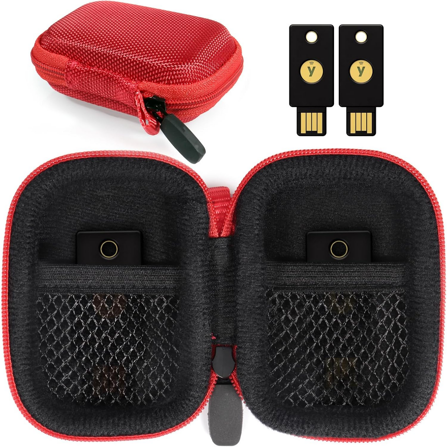 GETGEAR Security Key Case Compatible with Yubico YubiKey 5Ci NFC, 5C NFC, 5 Nano, OnlyKey FIDO2, FIDO, U2F, Thetis — Shockproof Travel Storage Case getgearcase