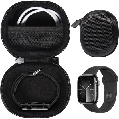 Protective Travel Case for Apple Watch Ultra/Series  Samsung Galaxy Watch  – Compact, Durable Storage with Mesh Pocket getgearcase