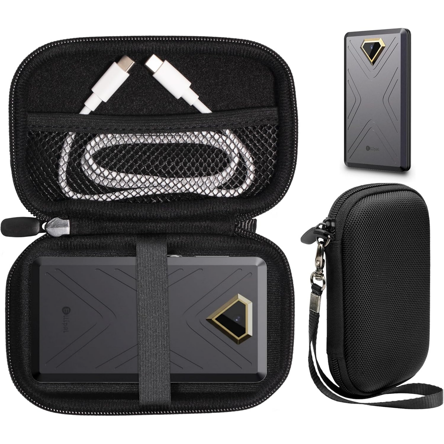 GETGEAR Hard Case for ELLIPAL Titan 2.0 Crypto Cold Wallet – Shockproof, Water-Resistant Travel Case with Mesh Storage