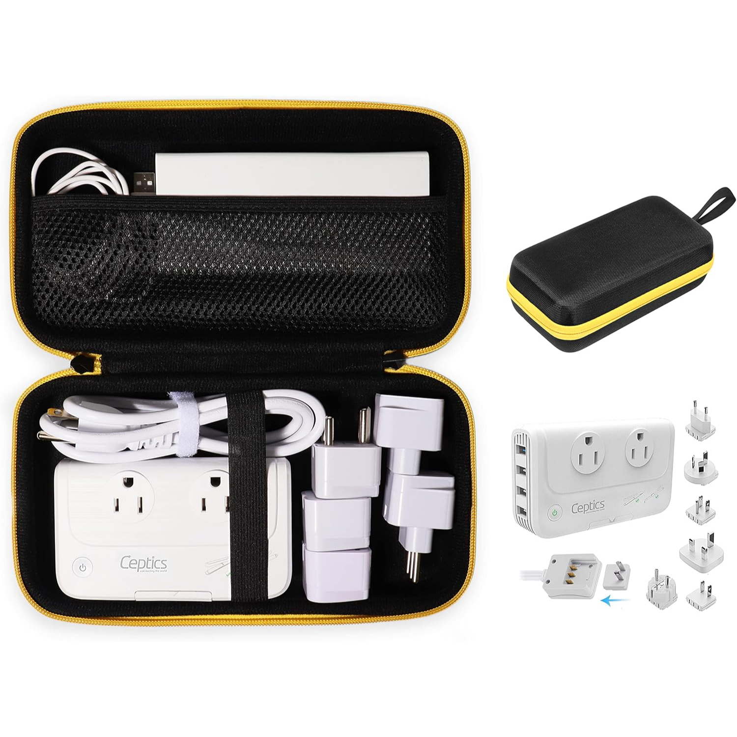 getgear Travel Organizing Case for ALLWEI Adapter, Also for FOVAL, Ceptics and Others, All in one Solution for Converter, Adapter, MagSafe, Dual Charger, USB Adapter, Portable PSS GETGEAR