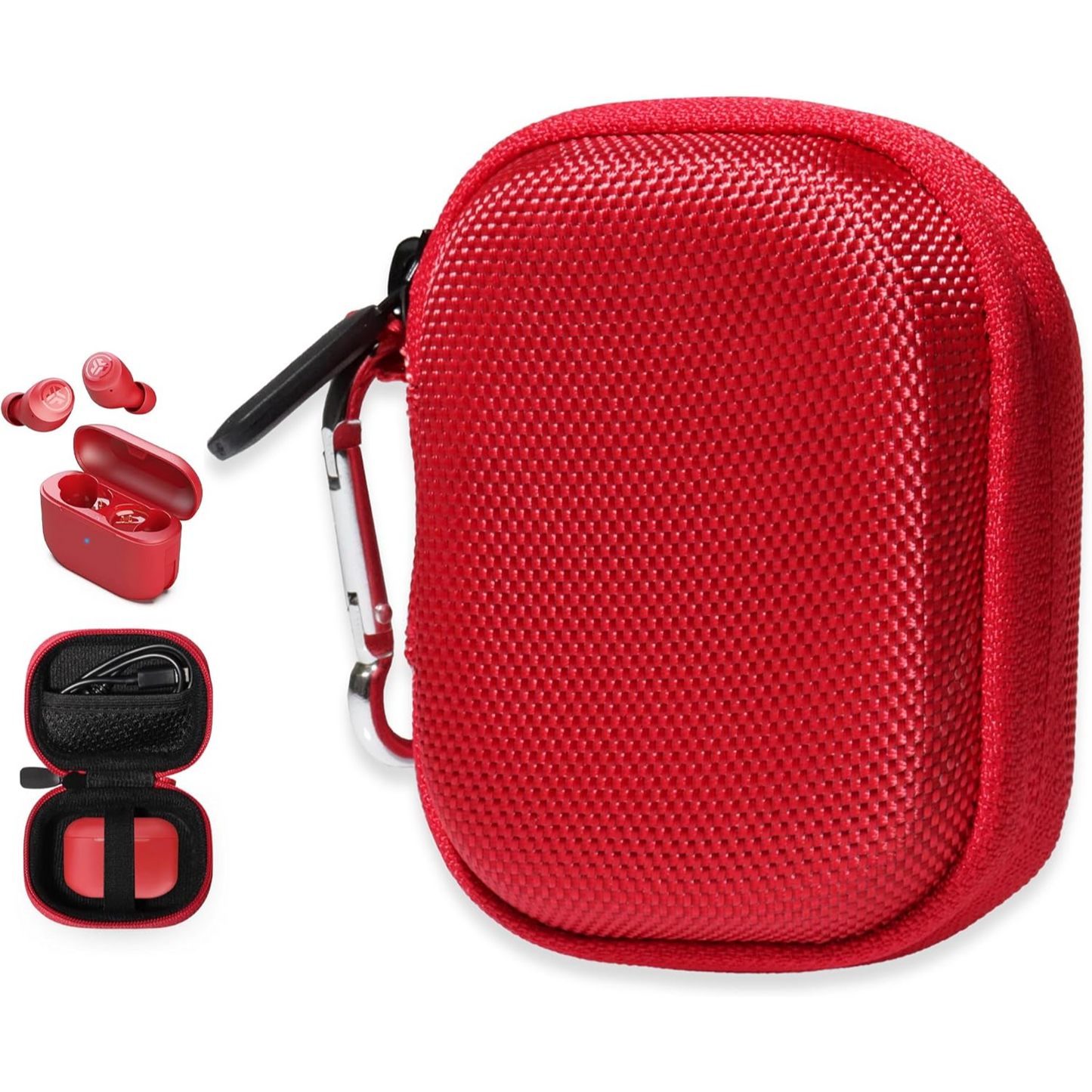 getgear Semi-Hard Earbuds Carrying Case for JLab Go Pop+, Go Air Pop, Air Tones/Tones+, JBuds Mini – Compact Organizer with Mesh Pocket getgearcase