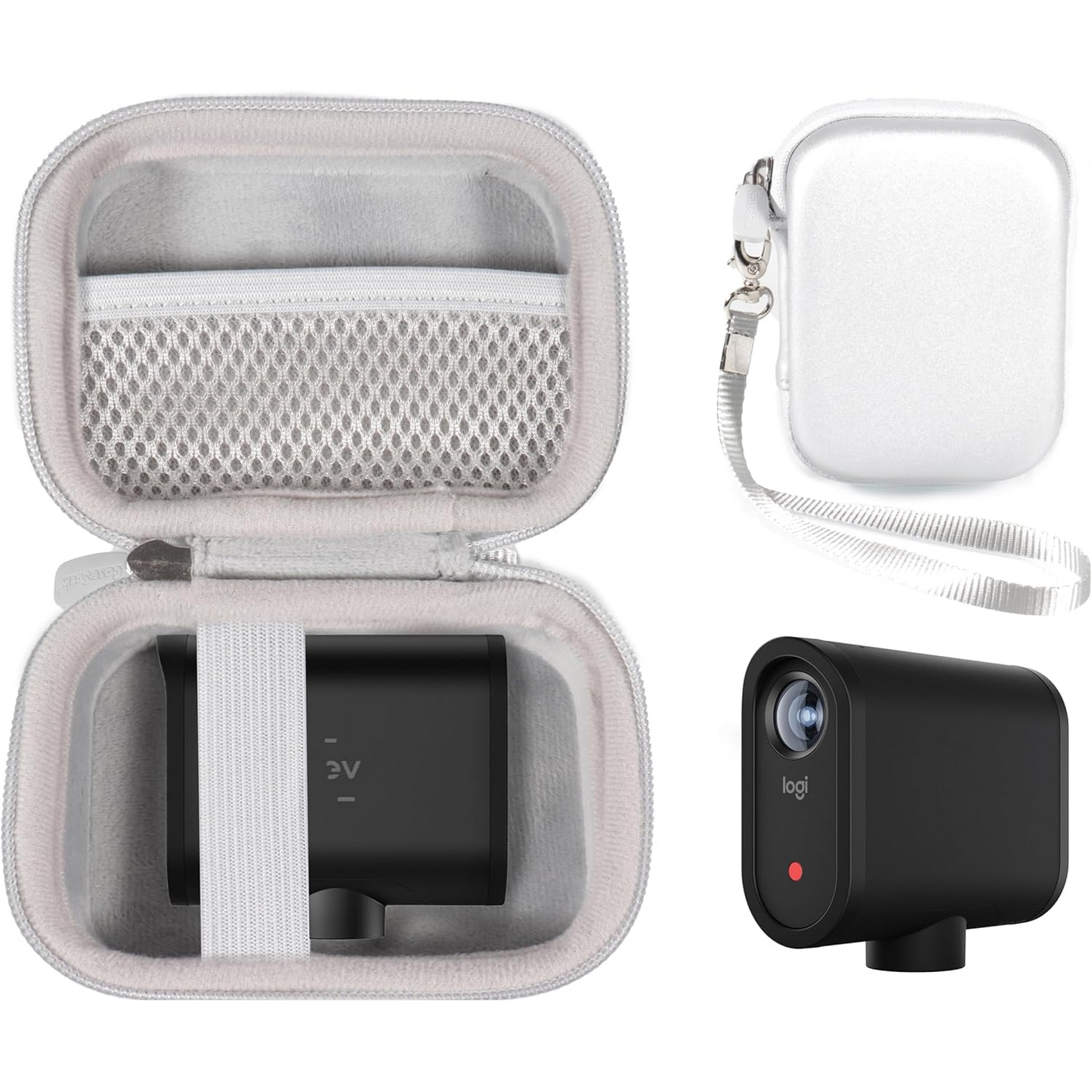 GETGEAR Hard Case for Logitech Mevo Start Live Streaming Camera – Shockproof, Water-Resistant Travel Case with Accessory Storage