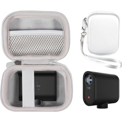 GETGEAR Hard Case for Logitech Mevo Start Live Streaming Camera – Shockproof, Water-Resistant Travel Case with Accessory Storage