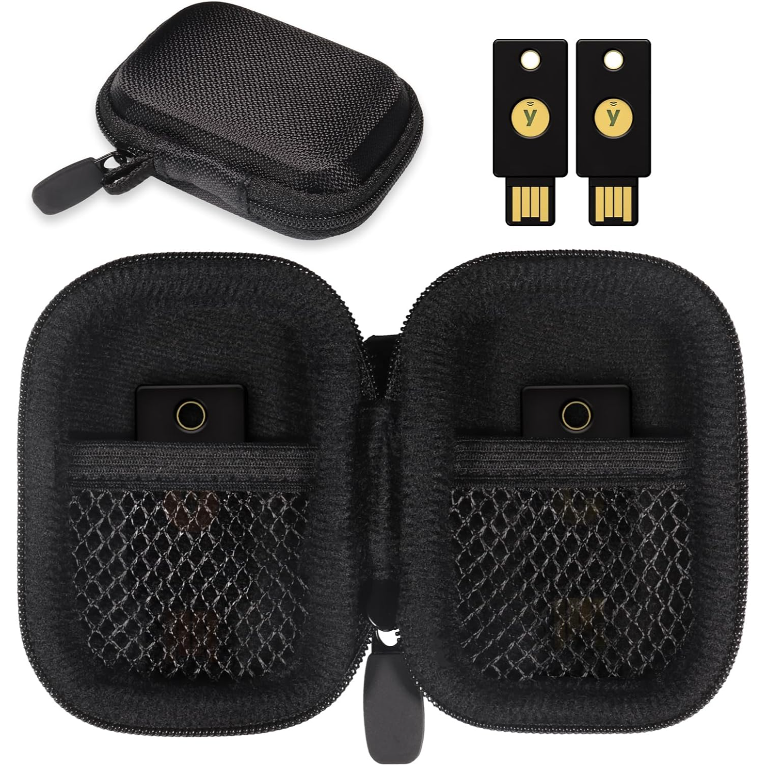 GETGEAR Security Key Case Compatible with Yubico YubiKey 5Ci NFC, 5C NFC, 5 Nano, OnlyKey FIDO2, FIDO, U2F, Thetis — Shockproof Travel Storage Case getgearcase