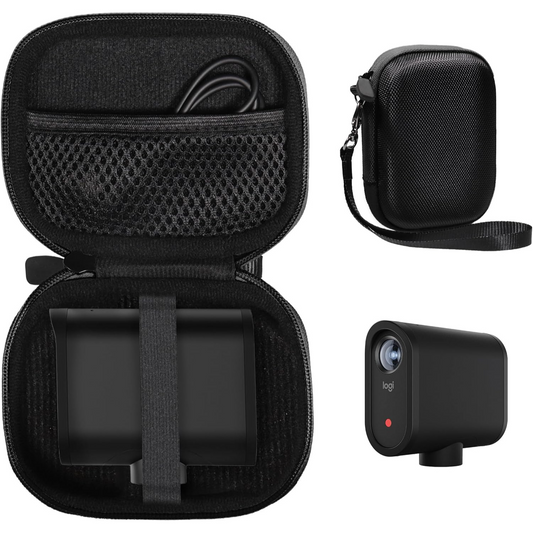 GETGEAR Hard Case for Logitech Mevo Start Live Streaming Camera – Shockproof, Water-Resistant Travel Case with Accessory Storage