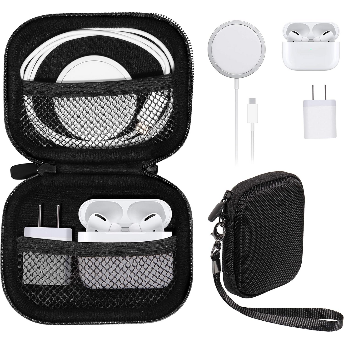 All-in-One Travel Case for iPhone MagSafe Charger, Battery Pack & AirPods – Compact Protective Organizer getgearcase