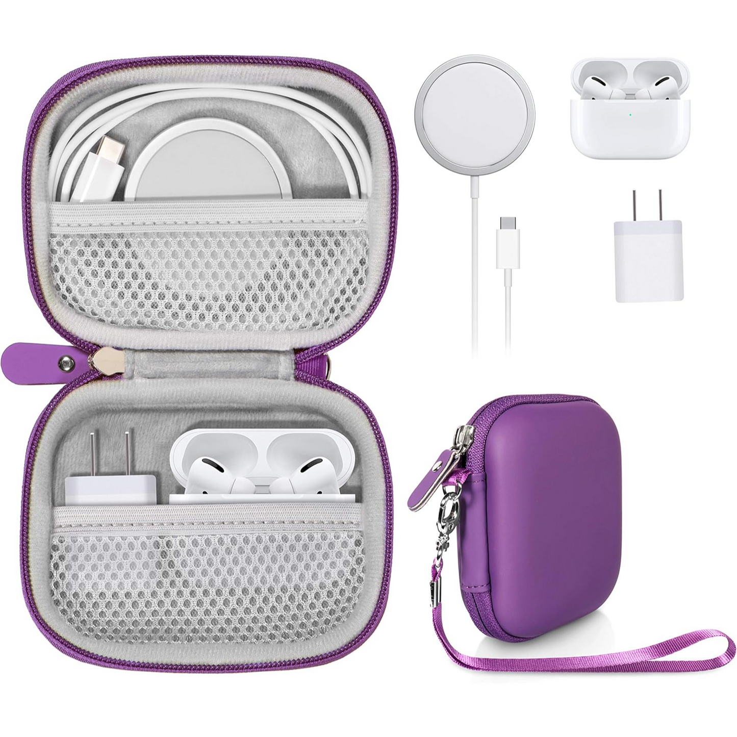All-in-One Travel Case for iPhone MagSafe Charger, Battery Pack & AirPods – Compact Protective Organizer getgearcase