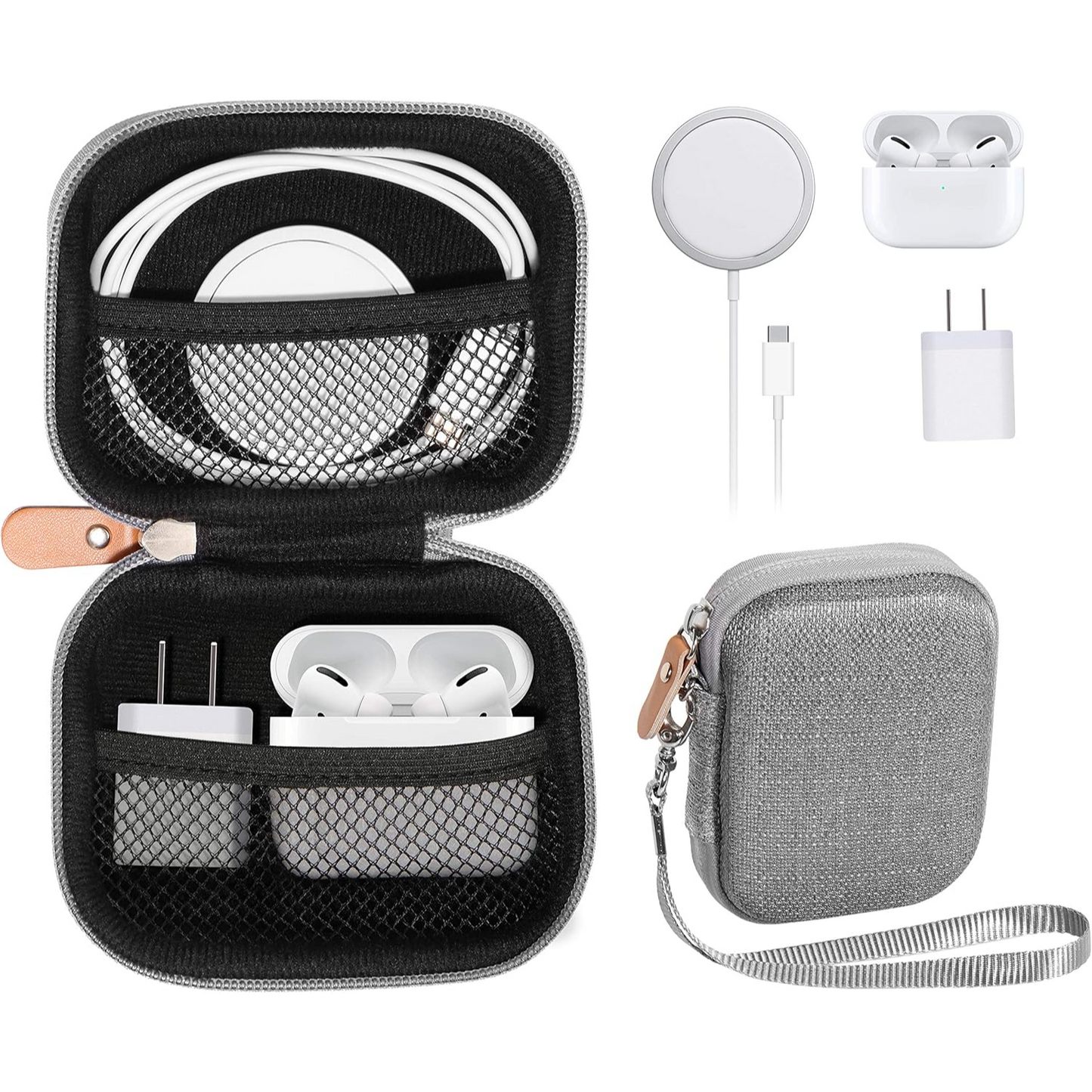 All-in-One Travel Case for iPhone MagSafe Charger, Battery Pack & AirPods – Compact Protective Organizer getgearcase